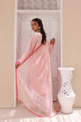 Embroidered Lawn 3pc Outfit with Chiffon Dupatta