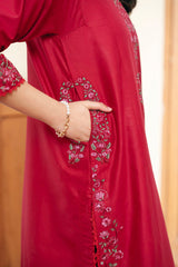 Elegant Embroidered Lawn 3-Piece Suit with Chiffon Dupatta