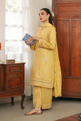 Elegant Embroidered Lawn 3-Piece Suit with Chiffon Dupatta – Perfect for Any Occasion