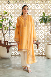Elegant 3-Piece Embroidered Lawn Suit with Silk Dupatta