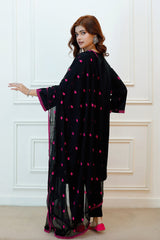 Embroidered Lawn 3pc Outfit with Chiffon Embroidered Dupatta