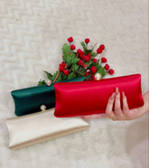 Afreen Deep Red 04 Crystal-Clasp Evening Clutch