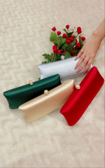 Afreen Silver 04 Crystal-Clasp Evening Clutch