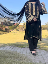 Luxurious Raw Silk 3pc Outfit with Zardozi & Tilla Embroidery
