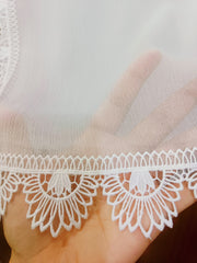 Elegant Chiffon Dupatta with Floral Embroidered Lace – Dupatta Diaries