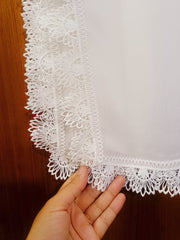 Elegant Chiffon Dupatta with Floral Embroidered Lace – Dupatta Diaries