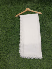 Elegant Chiffon Dupatta with Floral Embroidered Lace – Dupatta Diaries