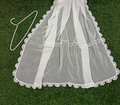 Premium Chiffon Dupatta with Milly Embroidered Lace – Dupatta Diaries