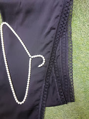 Elegant Black Chiffon Dupatta with Arched Lace Border – Designer Formal Dupatta