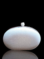 01-Zahra Silver Crystal Embellished Clutch – by AmmaraN