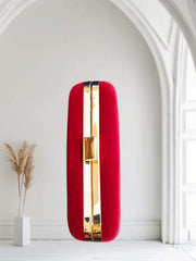 Dusk Red 013 Velvet Evening Clutch by AmmaraN