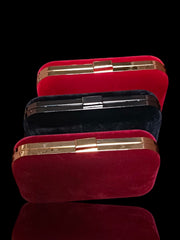 Dusk Red 013 Velvet Evening Clutch by AmmaraN