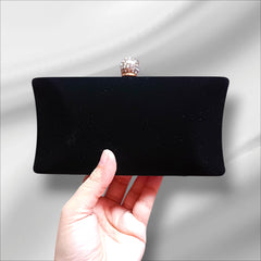 Fajar Black 06 Luxury Metallic Clutch by AmmaraN