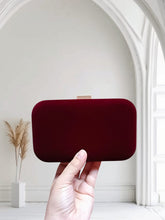 Dusk Maroon 013 Velvet Evening Clutch by AmmaraN