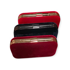 Dusk Maroon 013 Velvet Evening Clutch by AmmaraN