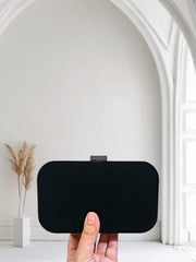 Dusk Black 013 Velvet Evening Clutch by AmmaraN