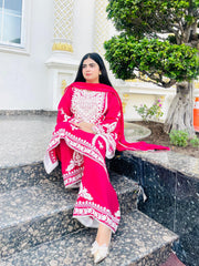 Premium Raw Silk 3-Piece with Dori Embroidery