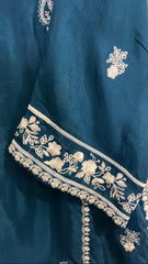 Rosy Silk 3-Piece – Hand-Embellished Elegance with Embroidered Shirt & Chiffon Dupatta