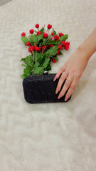 Arwa Black Stone Embellished Luxury Clutch 09 by AmmaraN