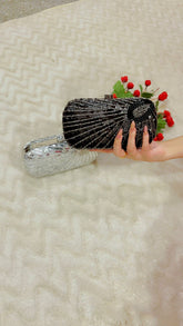 Shimmer Black Handcrafted Luxury Clutch 010 by AmmaraN