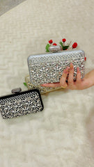 03-Hoor Crystal Embellished Clutch – by AmmaraN