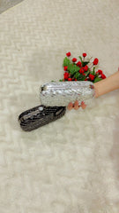 Shimmer Silver Handcrafted Luxury Clutch 010 by AmmaraN