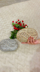 01-Zahra Crystal Embellished Luxury Clutch