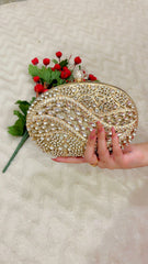 01-Zahra Crystal Embellished Luxury Clutch