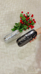 Shimmer Black Handcrafted Luxury Clutch 010 by AmmaraN