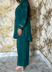 Zarreen – Korean Raw Silk 2-Piece Set with Adda & Zardozi Handwork