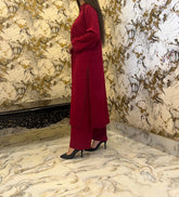 Crimson Grace Deep Red Imported Georgette 2-Piece with Lace Detailing