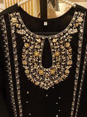 Premium 3pc Chiffon Outfit with Zardozi Handwork, Pearls & Embroidery