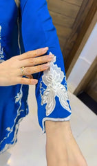 Premium 3pc Silk Outfit with Thread Cutwork Embroidery