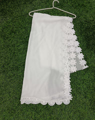 Premium Chiffon Dupatta with Scalloped Embroidered Lace – Dupatta Diaries