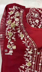 Timeless Elegance Embroidered Cotton Net 3PC Suit with Zardozi & Stone Detailing