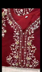 Timeless Elegance Embroidered Cotton Net 3PC Suit with Zardozi & Stone Detailing