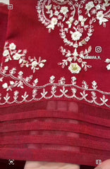 Timeless Elegance Embroidered Cotton Net 3PC Suit with Zardozi & Stone Detailing