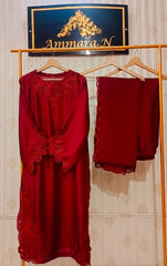 Luxury Raw Silk Cutwork 3-Piece Outfit