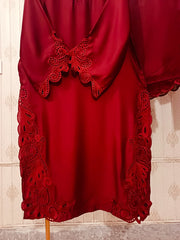 Luxury Raw Silk Cutwork 3-Piece Outfit