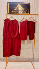Luxury Raw Silk Cutwork 3-Piece Outfit