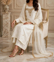 Ivory Royale – Pure Raw Silk | Luxury Ready-to-Wear 3-Piece | Ammara N