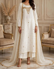 Ivory Royale – Pure Raw Silk | Luxury Ready-to-Wear 3-Piece | Ammara N