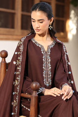 Mocha Lux – Embroidered Dhanak Shirt Trouser | Ammara N Winter Collection