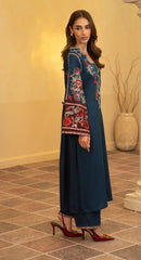 Sapphire Blue – Embroidered 3-Piece Suit | Ammara N Winter Collection