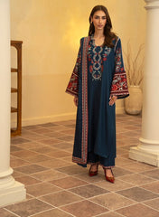 Sapphire Blue – Embroidered 3-Piece Suit | Ammara N Winter Collection
