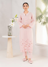 Laser Cutwork Embroidered Broshia Cambric 2pc Set