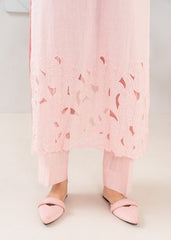 Laser Cutwork Embroidered Broshia Cambric 2pc Set