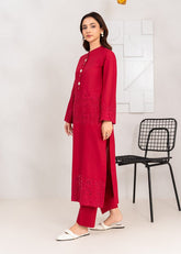 Laser Cutwork Embroidered Broshia Cambric 2pc Set