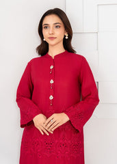 Laser Cutwork Embroidered Broshia Cambric 2pc Set