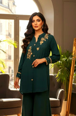 Zarreen – Korean Raw Silk 2-Piece Set with Adda & Zardozi Handwork